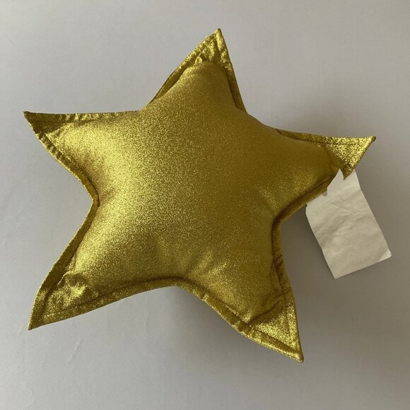 Star-Shaped Throw Pillow Gold Glitter Star Accent Pillow BRAND NEW Pillow Awards - Picture 4 of 7